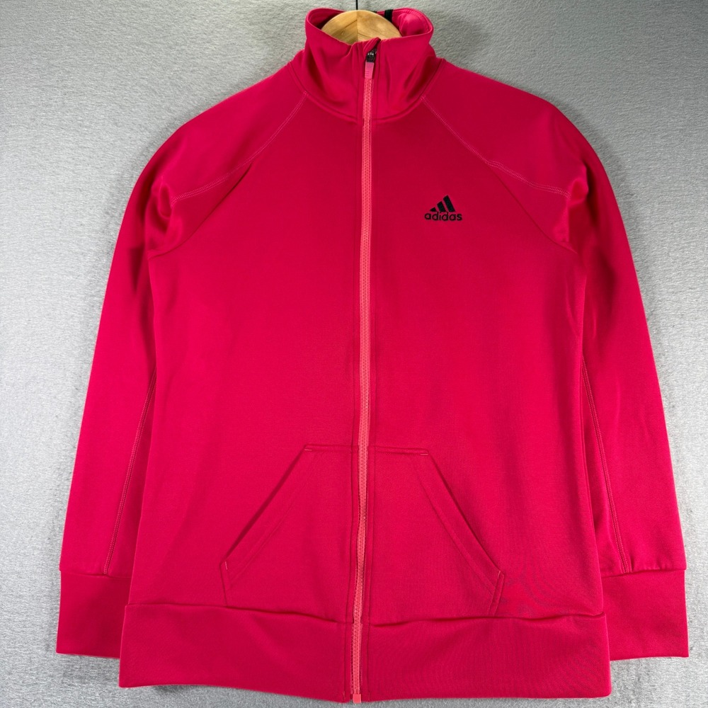 Adidas Climalite Pink Full Zip Track Jacket Athletic Women Small D88602